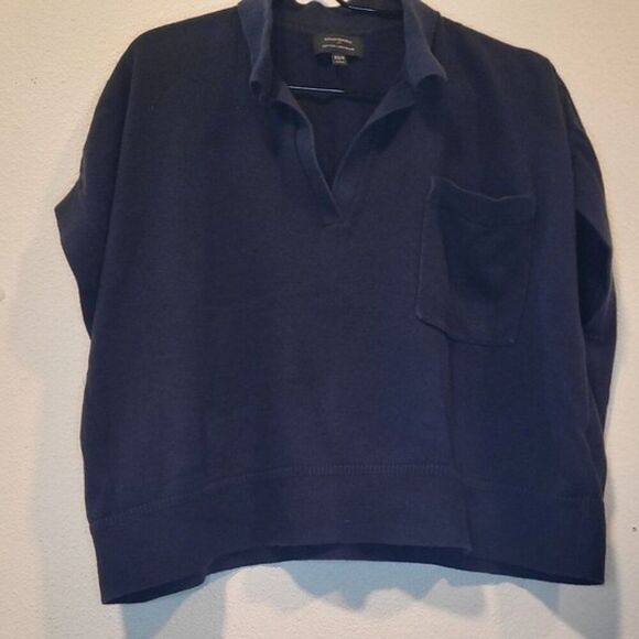 Banana Republic Navy Sweater XS/S Johnny Collar - Picture 1 of 5
